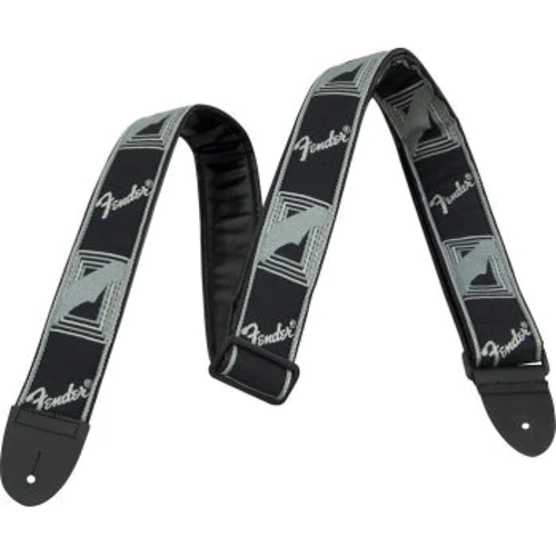 Ремень гитарный FENDER 2 MONOGRAMMED BLACK LIGHT GREY MEDIUM BLUE STRAP