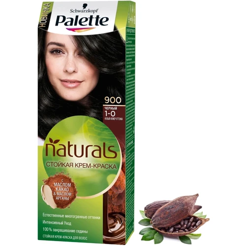 Palette Naturals Крем-краска для волос 1-0 (900) Черный 110 ml: Тип волос Все типы