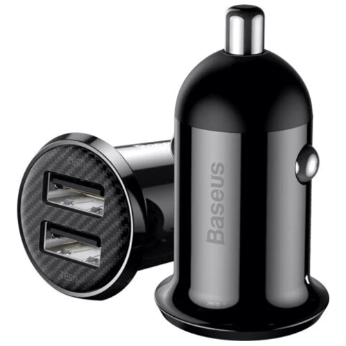 Зарядное устройство Baseus Car Charger 2хUSB Grain Pro 4.8A Black (CCALLP-01): Тип автомобильное