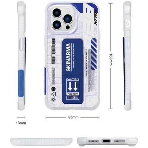 Чехол для iPhone SkinArma Ryoiki with Grips-Tand Clear/Blue for iPhone 13 Pro Мах: Тип аксессуара чехол