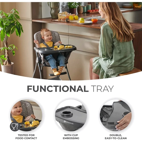 Стульчик для кормления Kinderkraft Foldee Grey (KHFOLD00GRY0000) (00-00305201): Материал пластик
