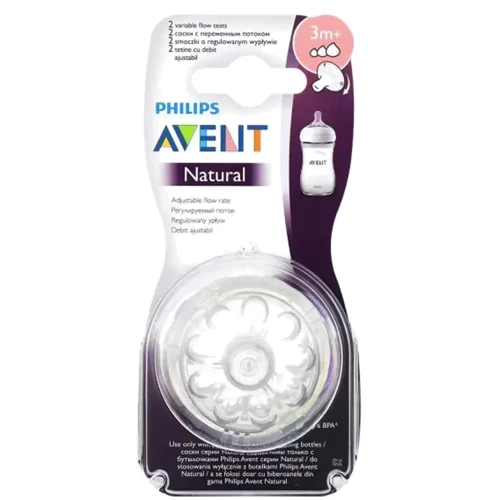 Соска силиконовая Philips AVENT Natural от 3 мес переменный поток 2 шт (SCF045/27) фото 5