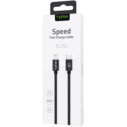 Кабель T-PHOX Cable USB-C to Lightning Speed 1m Black (T-LC811 Black) фото 5