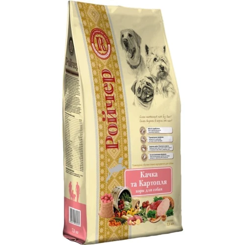 Ройчер Беззерновой гипоаллергенный с уткой и картофелем 7.5 кг