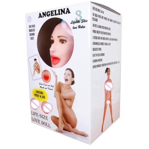Надувная кукла ANGELINA 3D с вставкой из киберкожи и вибростимуляцией, BS5900001