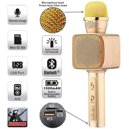 Микрофон Беспроводной караоке микрофон Magic Karaoke YS-68 Gold: Тип преобразователя Динамический