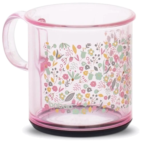 Чашка Baboo Flora з ковзним дном 170 мл 12+ міс рожева (8-101)