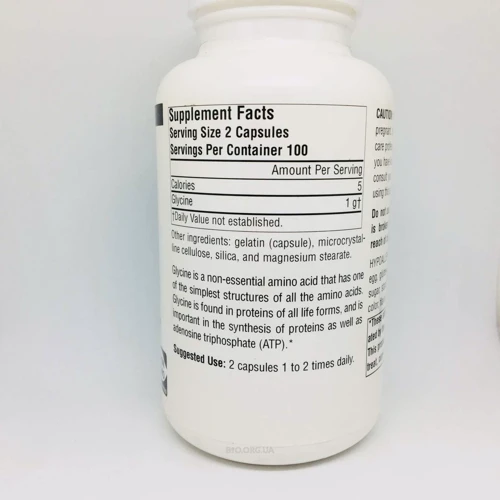 Source Naturals Glycine, 500 mg, 100 Caps: Тип Комплексные
