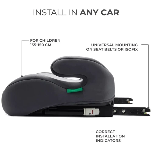 Автокресло-бустер Kinderkraft i-Boost Grey (KCIBOO00GRY0000): Внутренние ремни нет