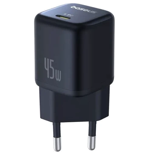 Зарядное устройство Baseus USB-C Wall Charger GaN 1C 45W Black (P10176800123-00): Особенности Быстрая зарядка, Power Delivery (PD), USB-C