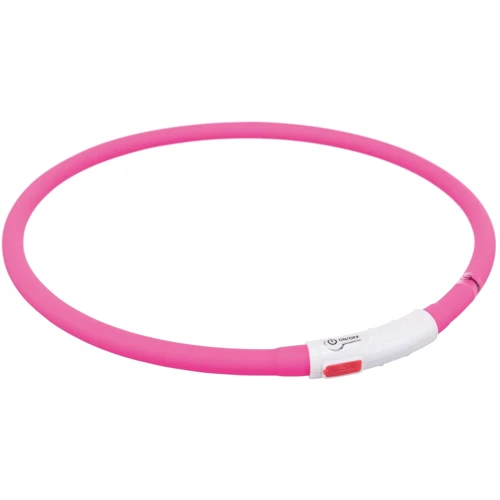 Ошейник для собак Trixie светящийся с USB 70 смx10 мм розовый (4011905126470)