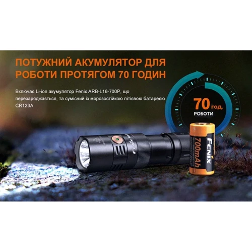 Ліхтар туристичний Fenix PD25R (PD25R): Вага, г 78