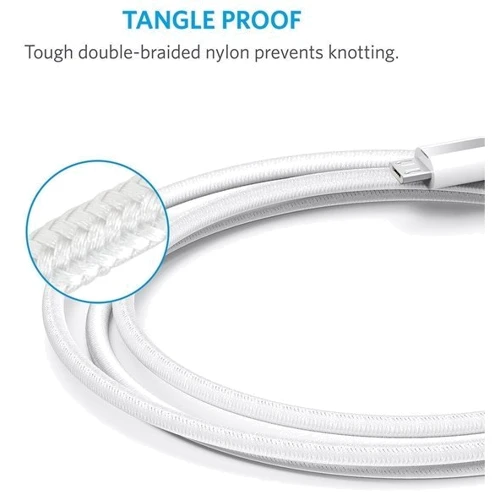 Кабель ANKER USB Cable to microUSB Powerline+ V3 1.8m White (A8143H21) фото 4