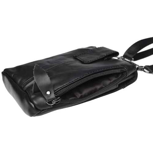Мужская сумка через плечо Keizer черная (K1702-black): Фактура Гладкая, Матовая