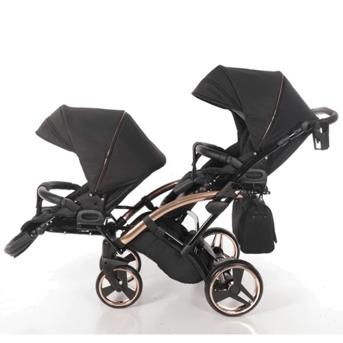 Универсальная коляска для двойни 2 в 1 Junama Diamond Individual Duo Slim 03, черный на бронзовой раме (JD-IN-DUOs-03) фото 10