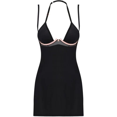 Сорочка Obsessive Selinne chemise & thong XS/S Black