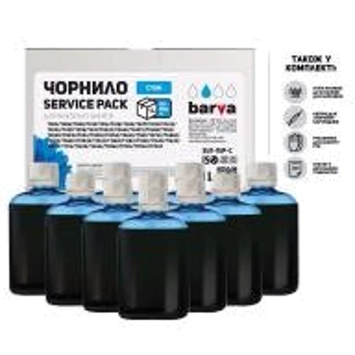 Чернила Barva Epson Universal №1 Cyan 10x100мл ServicePack (EU1-1SP-C)