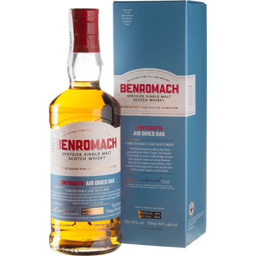 Віскі Benromach Virgin Oak Air Dried, 0.7л 46%, у подарунковій упаковці (BWT1867)