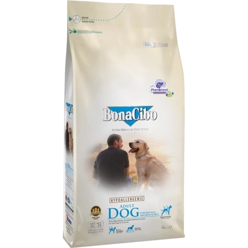 Сухой корм для собак BonaCibo Adult Dog Chicken&Rice with Anchovy с мясом курицы, анчоусами и рисом 4 кг (BC406113)