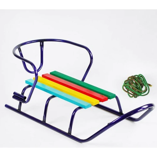 Санки Люкс Классик круглые полозья синие без ручки (123595): Производитель Noname