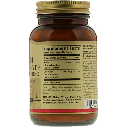 Solgar Chromium Polynicotinate 200 mcg 100 Vegetable Capsules: Тип Хром