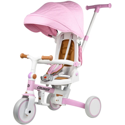 Детский беговел Tri-cycle 6in1 Cruiser Milano 002 with bag, розовый