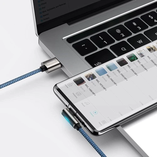 Кабель Baseus USB Cable to USB-C Legend Elbow 66W 1m Blue (CACS000403) фото 8
