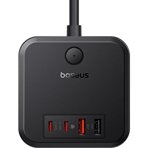 Зарядний пристрій Baseus Wall Charger 3AC+2xUSB+2xUSB-C PowerCombo Cube Power Strip 30W 1.5m Black: Кабель в комплекті отсутствует