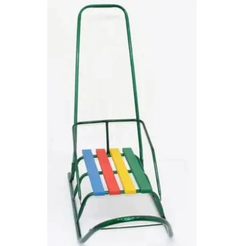 Санки Класик круглі полозья зелені з ручкою (22632)