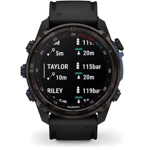 Смарт-часы Garmin Descent Mk3i 51mm Carbon Grey DLC Titanium with Black Silicone Band and Descent T2 Transceiver (BNDL-DMK3-51CGDT2): Материал корпуса Титан с алмазоподобным углеродным покрытием