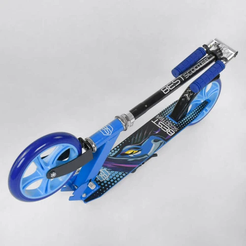 Самокат двухколесный Best Scooter с PU колесами и резиновыми грипсами Blue (87722): Материал колес полиуретан