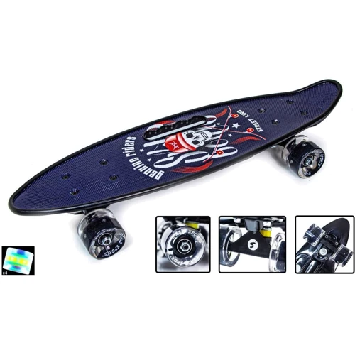 Penny Board с ручкой Street King Светящиеся колеса