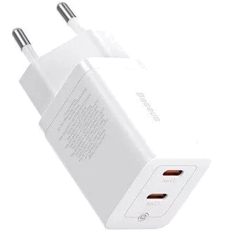 Зарядний пристрій Baseus Wall Charger 2xUSB-C GaN5 Pro 40W White (CCGP180102): Кабель в комплекті отсутствует