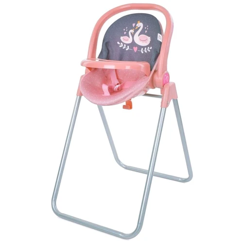 Кукольный стульчик для кормления HONZHI TOYS 2в1 (качель для куклы) розовый (T772024)