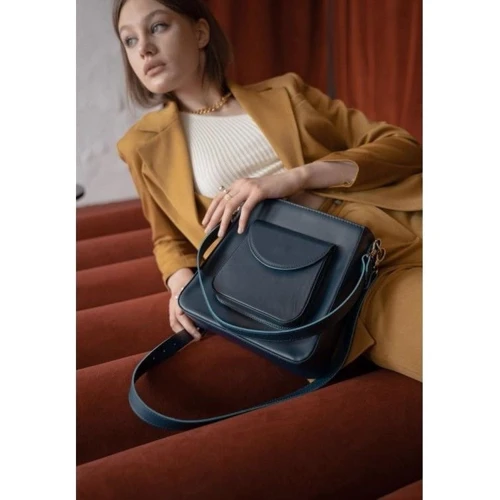 Женская сумка тоут The Wings Stella темно-синяя (TW-Stella-navy-blue): Фактура Матовая, Гладкая