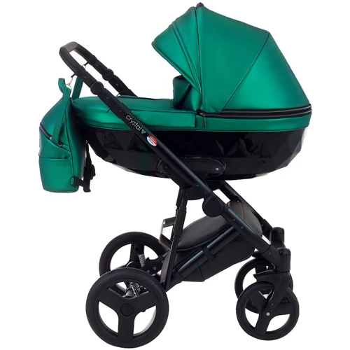 Коляска 2 в 1 Bair Crystal 100% кожа BC-35 зелёный перламутр — черный (624453): Количество блоков 1