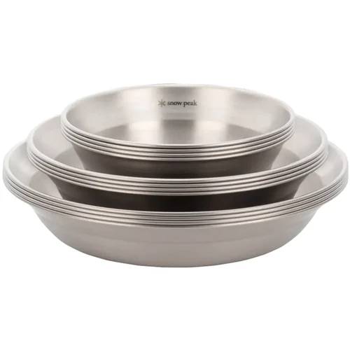 Набір посуду Snow Peak TW-021FK Renewed Tableware Set L Family Stainless steel (1200.05.98)