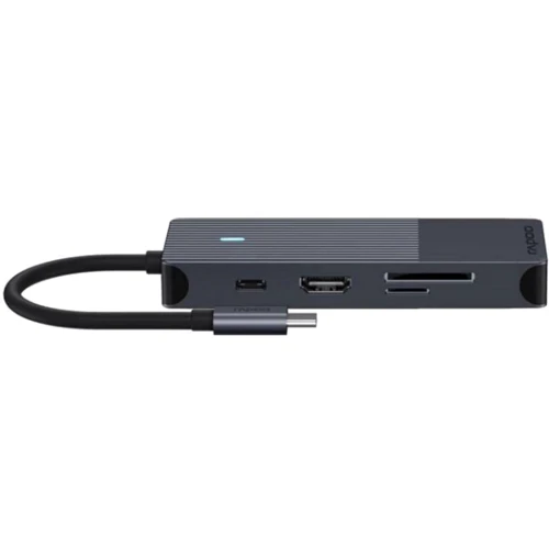Адаптер Rapoo Adapter UCM-2004 USB-C to 2xUSB-C+2xUSB3.0+HDMI+SD+RJ45 Black: Інтерфейс підключення USB-C
