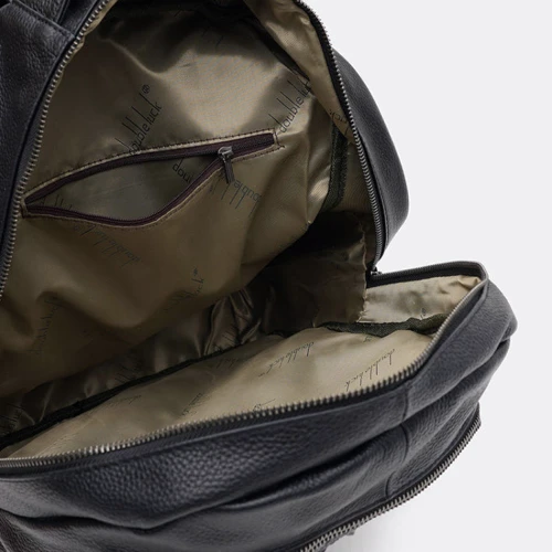 Чоловічий рюкзак Borsa Leather чорний (k1333-black): Фактура Тиснение, Матовая, Зернистая