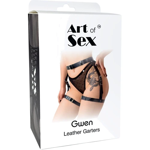 Сексуальные гартеры Art of Sex - Gwen из натуральной кожи (XS-2XL, красный)