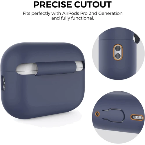 Чехол для наушников AhaStyle Silicone Case with strap Midnight Blue (X003E41MYN) for Apple AirPods Pro 2 фото 3
