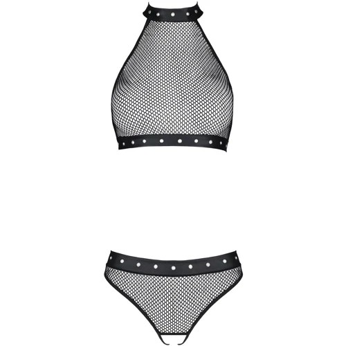 Белье с открытым доступом Passion MOONLIGHT SET Black S/M