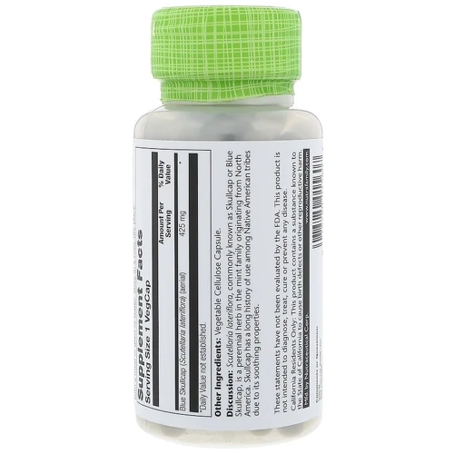 Solaray Blue Skullcap, 425 mg, 100 VegCaps (SOR-01560): Пол Унисекс
