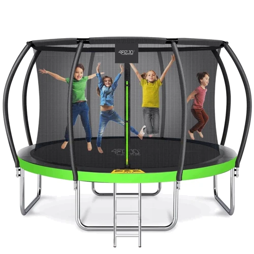 Батут 4FIZJO Premium 14FT 435 см 4FJ0606 Black/Green с внутренней сеткой (4FJ0606) фото 2