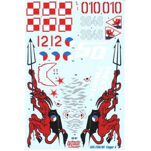 Декаль Authentic Decals MiG-23 M/MF Flogger B, for Trumpeter (AD3201) AD3201