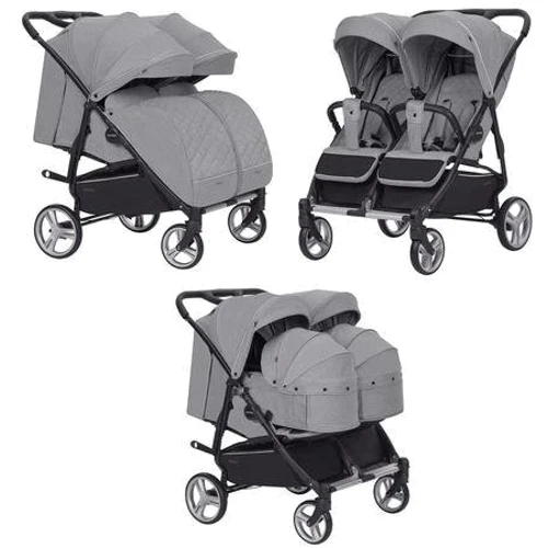 Универсальная коляска 2 в 1 для двойни Carrello Connect Rock Gray (CRL-5502/1 Rock Gray)