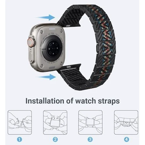 Аксессуар для Watch Pitaka Carbon Fiber Watch Band Rhapsody (AWB2308) for Apple Watch 49/45/44mm фото 10