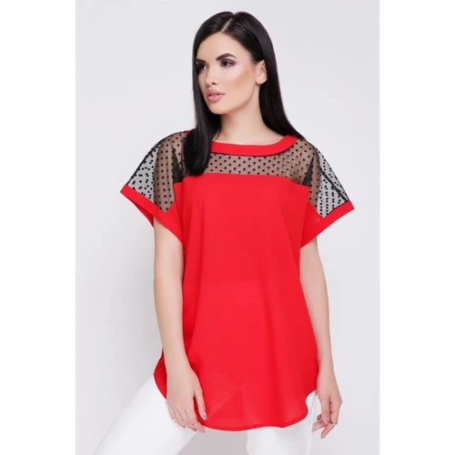 Блуза FashionUp BZ-1640B 42-44 красная с коротким рукавом