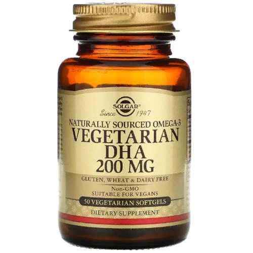 Solgar Natural Omega-3 Vegetarian DHA 200 mg Солгар Омега 3 50 веганских капсул