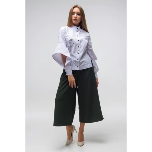 Брюки FLFashion Дебют ТКД 2723 52 зеленые: Вид Брюки